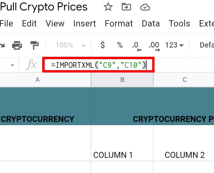 how to pull cryptocurrency market prices into google sheetsfrom