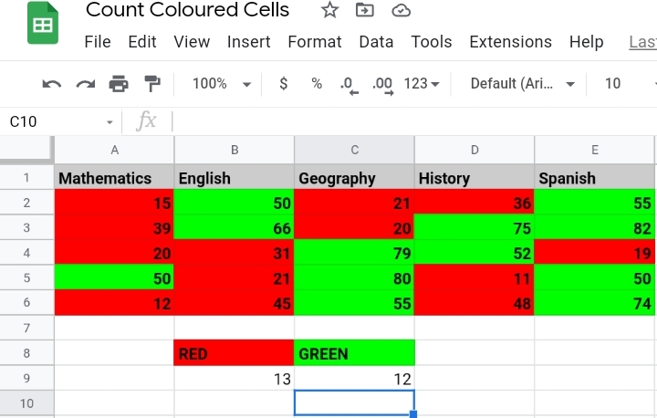 13 How To Count Colored Cells In Google Sheets