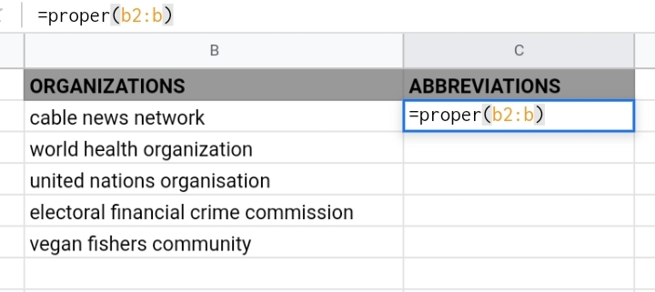 15 Extract the First Letter of Each Word in Google Sheets