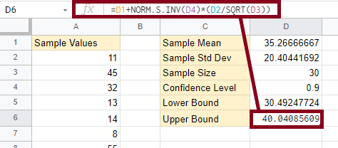 15 How to Calculate the Confidence Interval in Google Sheets