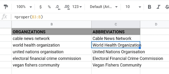 16 Extract the First Letter of Each Word in Google Sheets