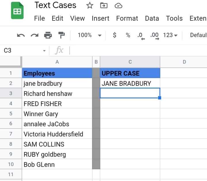 change-text-case-in-google-sheets-upper-lower-proper-sentence-case