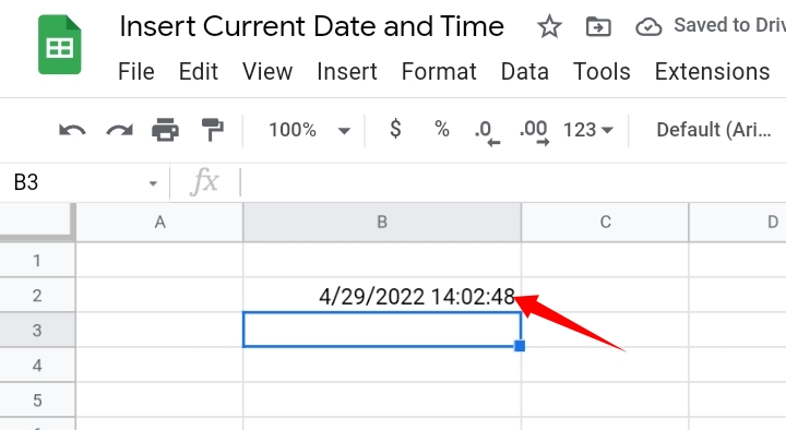 2 How to Insert Current Date and Time in Google Sheets
