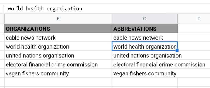 20 Extract the First Letter of Each Word in Google Sheets