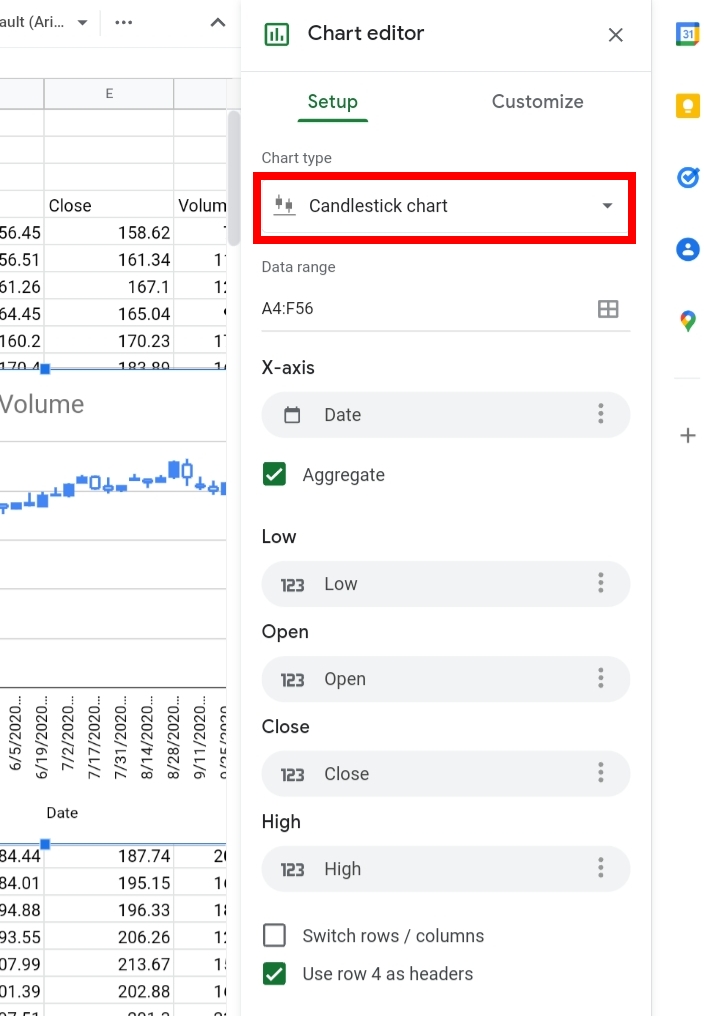 20 How to Create a Candlestick Chart in Google Sheets