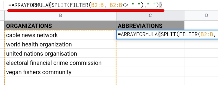 21 Extract the First Letter of Each Word in Google Sheets