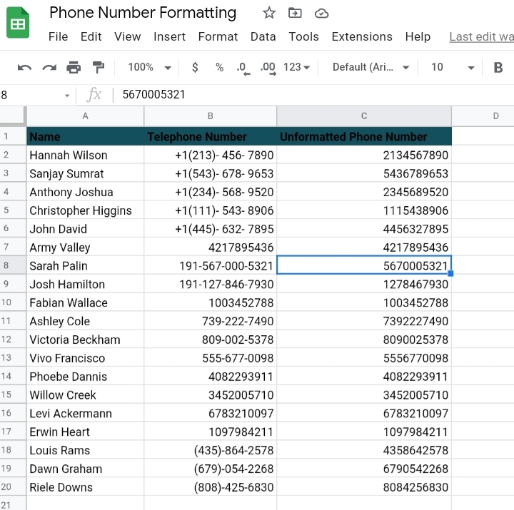 21 How To Format Phone Numbers in Google Sheets