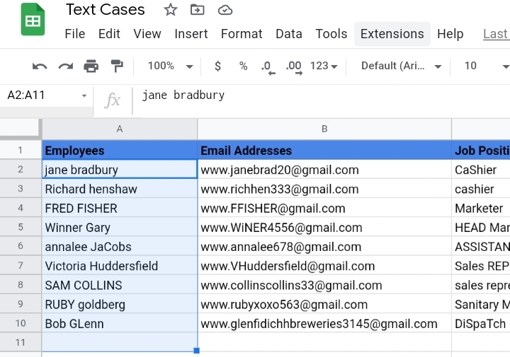 23 Change Text Case in Google Sheets