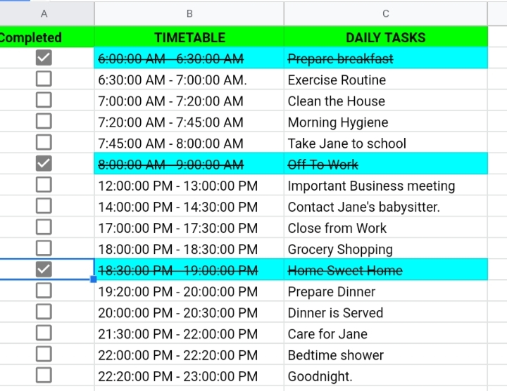 23 Strikethrough Format in Google Sheets