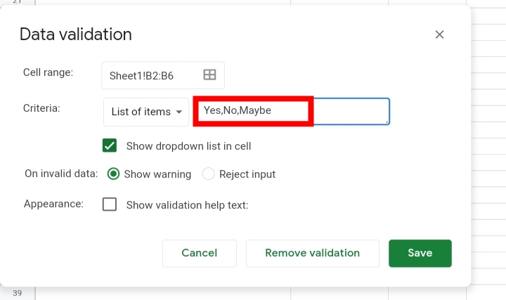 24 How to Add YesNo Drop-Down Lists in Google Sheets