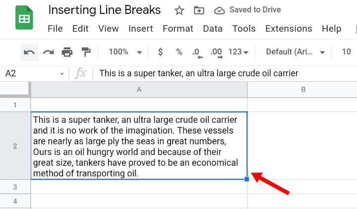 24 Insert a Line Break in Google Sheets