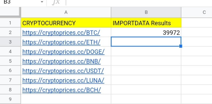 google sheets cryptocurrency ticker