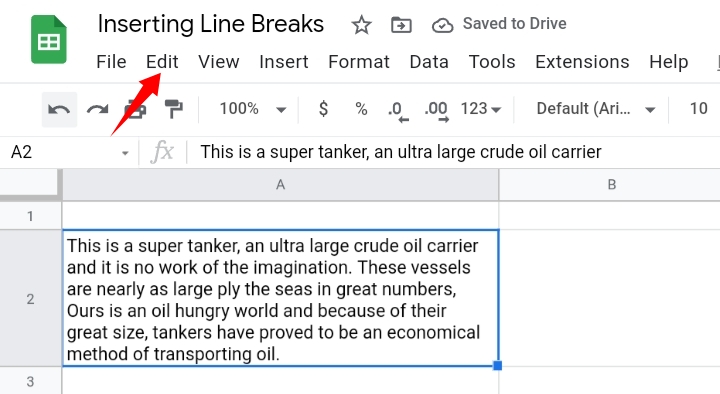 25 Insert a Line Break in Google Sheets