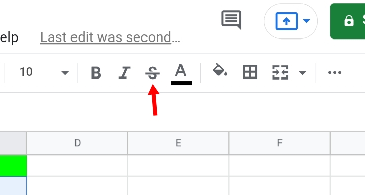 25 Strikethrough Format in Google Sheets