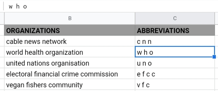 26 Extract the First Letter of Each Word in Google Sheets