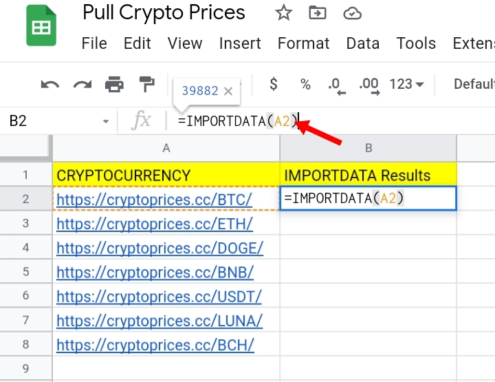 how to pull cryptocurrency market prices into google sheetsfrom