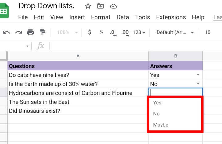 26 How to Add YesNo Drop-Down Lists in Google Sheets