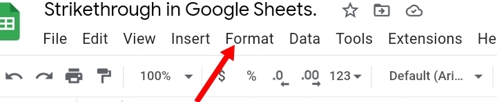 26 Strikethrough Format in Google Sheets