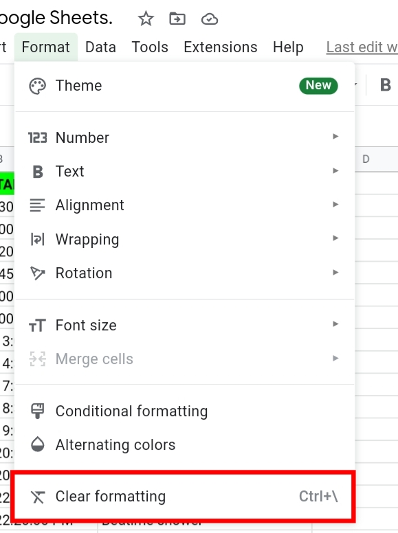 27 Strikethrough Format in Google Sheets