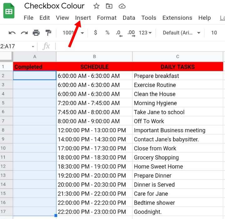 3 Change the Checkbox color while Toggling in Google Sheets
