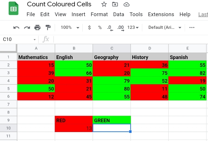 35 How To Count Colored Cells In Google Sheets