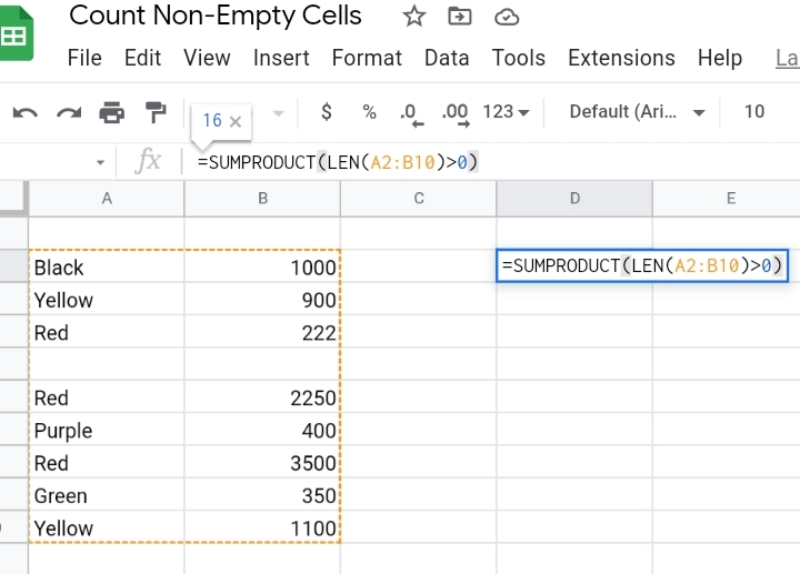 5 How To Count the Non-Empty Cells in Google Sheets