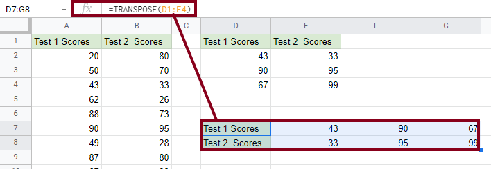 6 How to Use TRANSPOSE Function in Google Sheets