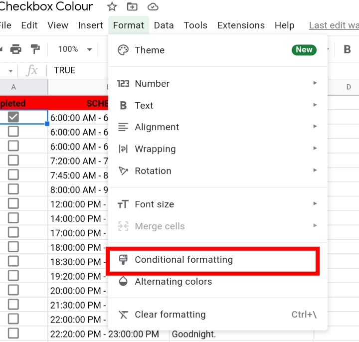 7 Change the Checkbox color while Toggling in Google Sheets