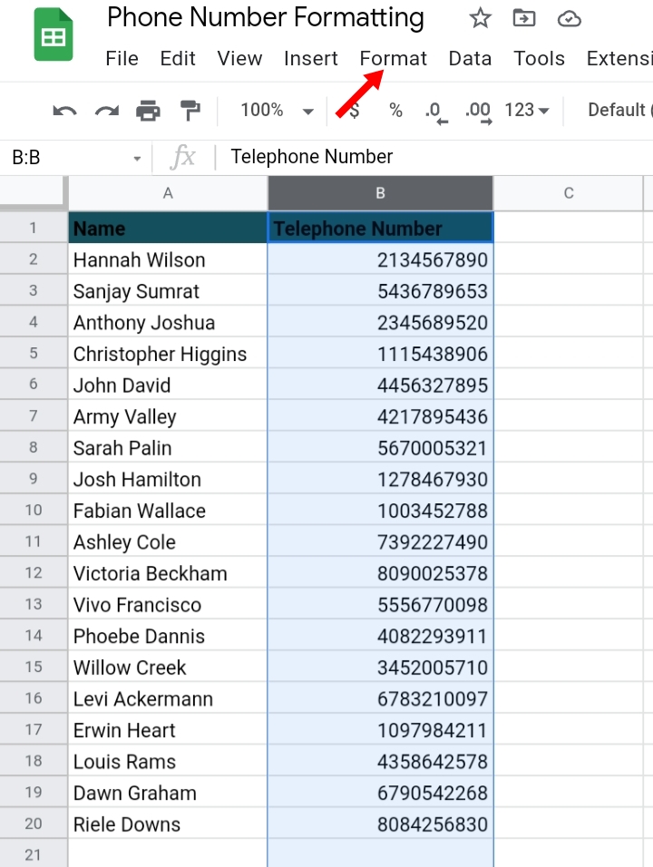 7 How To Format Phone Numbers in Google Sheets