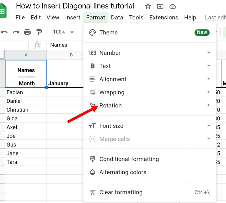 7 How To Insert Diagonal Line In Cell In Google Sheets