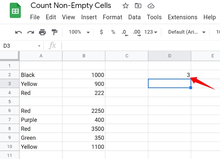 8 How To Count the Non-Empty Cells in Google Sheets