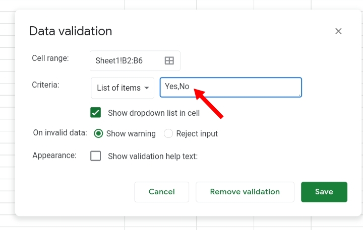 9 How to Add YesNo Drop-Down Lists in Google Sheets