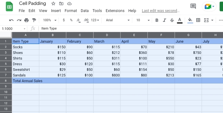 11 How to Change Cell Padding in Google Sheets