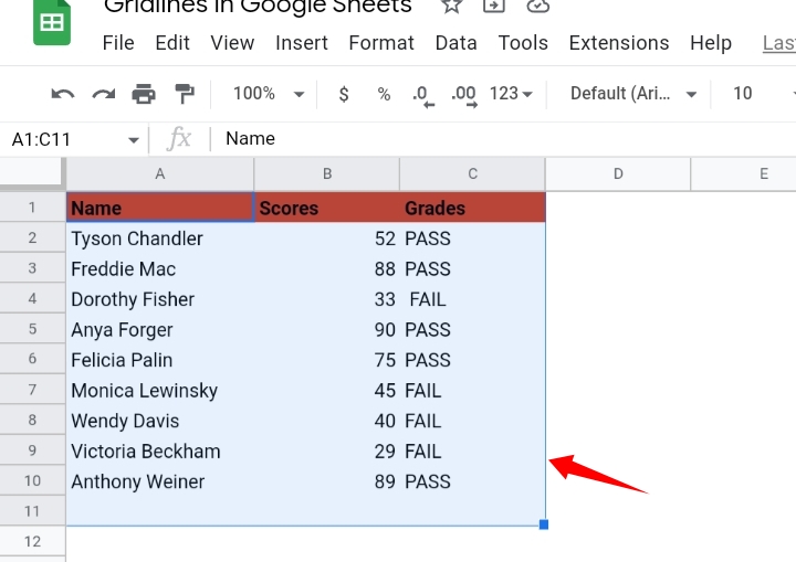 13How To Hide And Show Gridlines In Google Sheets 1