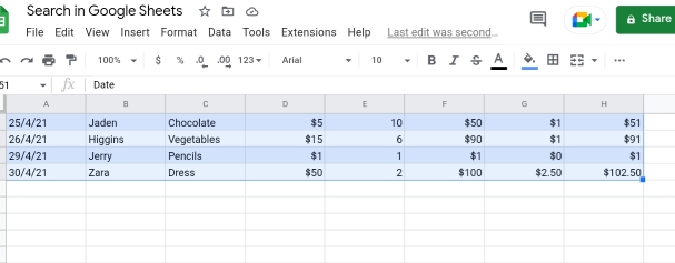 17How To Search In Google Sheets