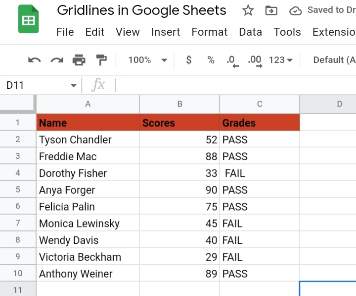 1 How To Hide And Show Gridlines In Google Sheets