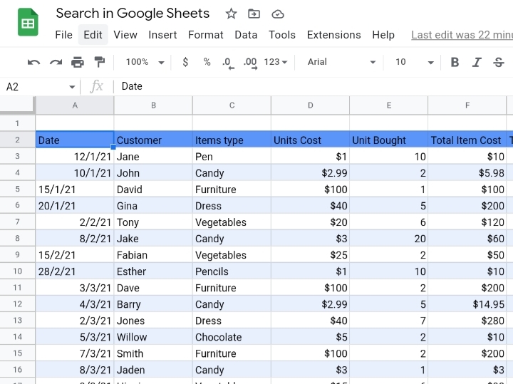 1How To Search In Google Sheets