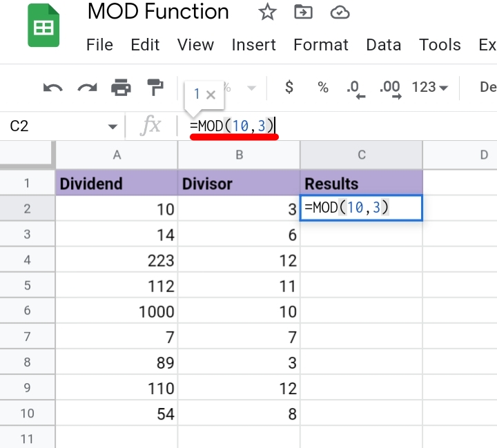 2How To Use The Mod Function In Google Sheets