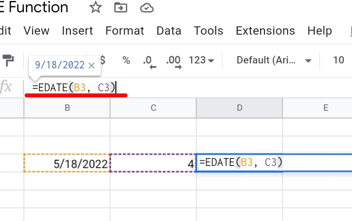 3How-To-Use-The-Edate-Function-In-Google-Sheets