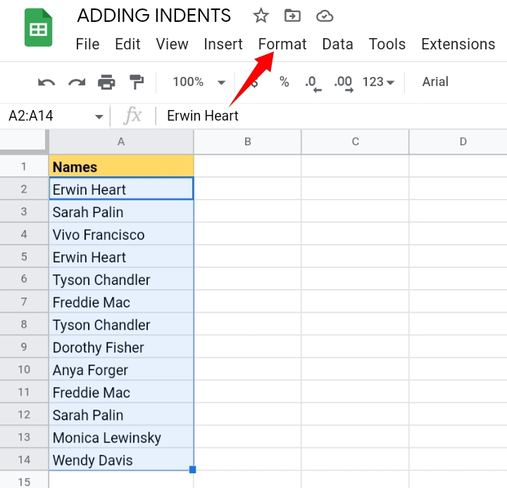 3Step By Step Guide On How You Add Indent Into Cells In Google Sheets