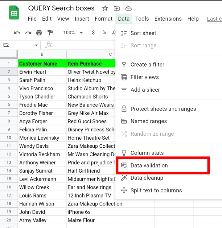 4How To Create Search Boxes Using The Query Function In Google Sheets