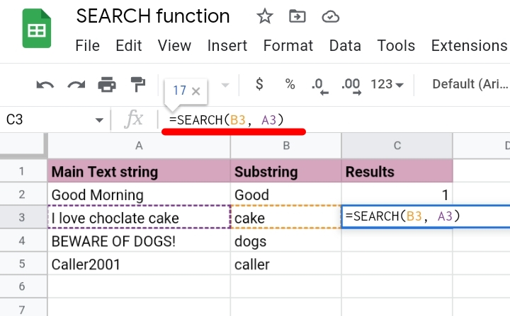 4How To Use The Search Function In Google Sheets.