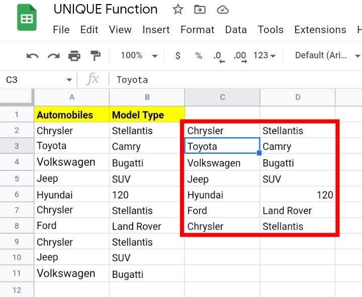 5 How To Create A Unique List Of Data Across Multiple Columns In Google Sheets