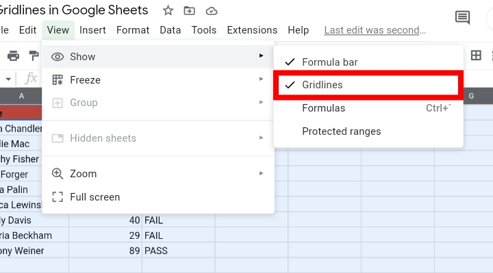 5How To Hide And Show Gridlines In Google Sheets