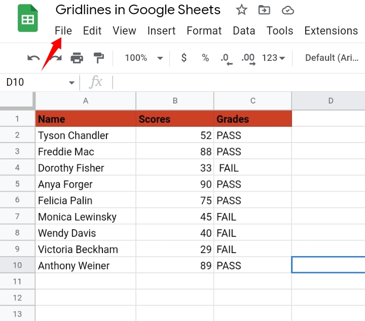 7How To Hide And Show Gridlines In Google Sheets