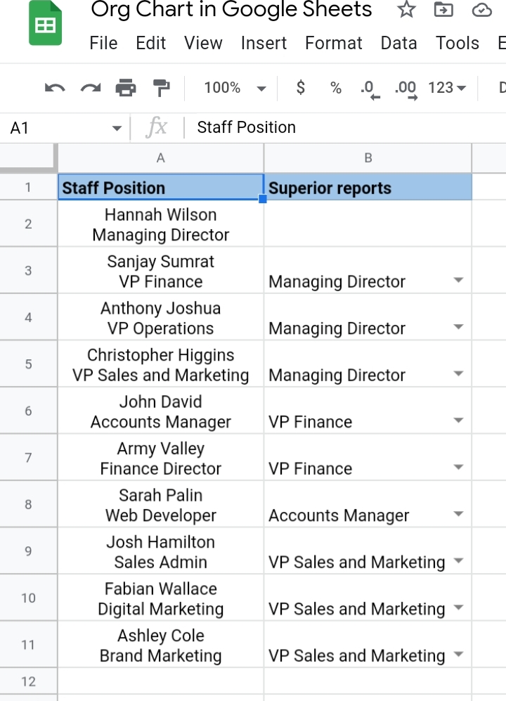 19 How To Create An Org Chart In Google Sheets