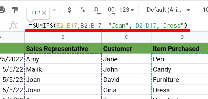 2 SUMIFS Google Sheets