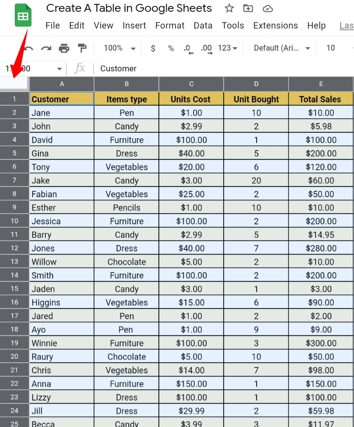 26How To Make A Table In Google Sheets