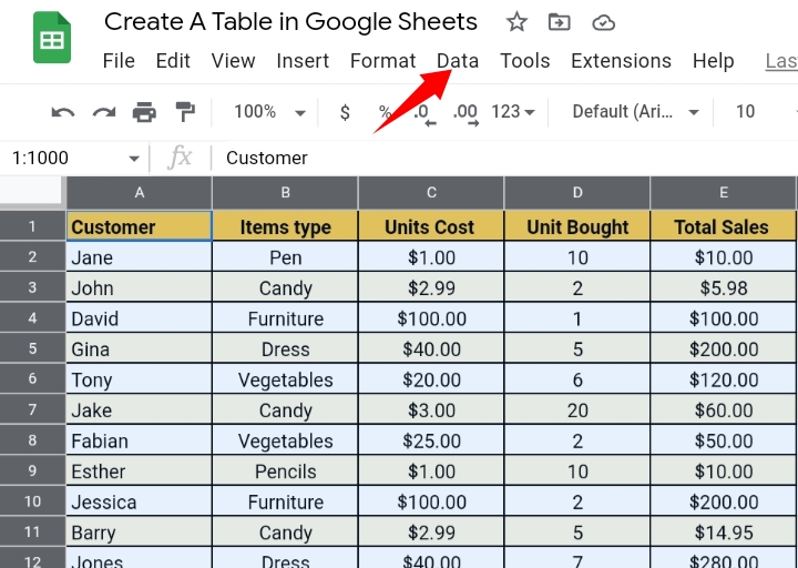 27How To Make A Table In Google Sheets