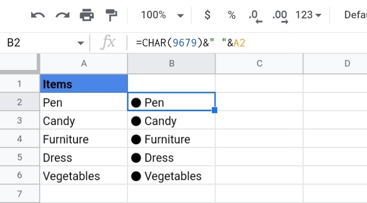 7 How To Insert Bullet Points In Google Sheets